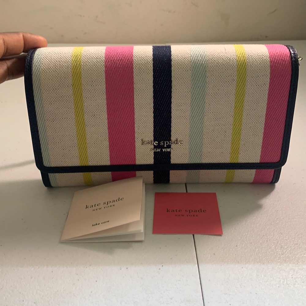 KATE SPADE  ROULETTE BREEZY STRAP CHAIN CLUTCH - Picture 2 of 12